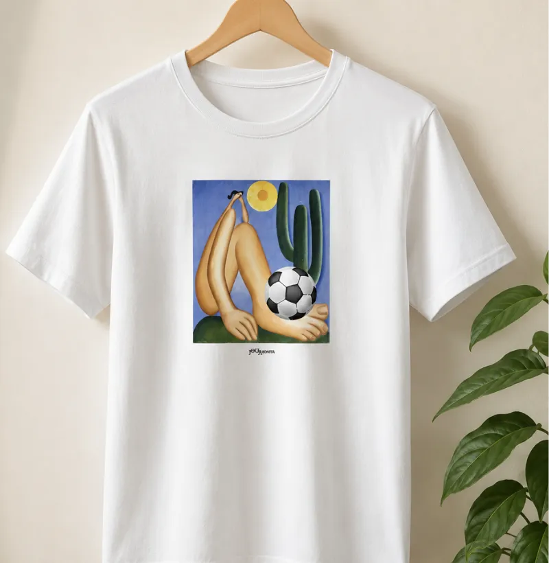 camiseta joga bonita — estampa abaporu boleira