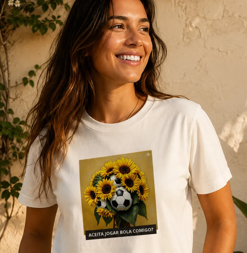 camiseta joga bonita — estampa girassóis de van gogh