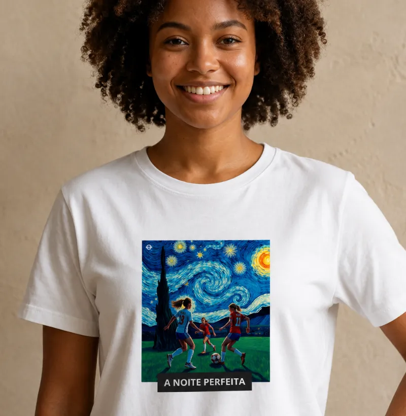 camiseta joga bonita — estampa a noite perfeita