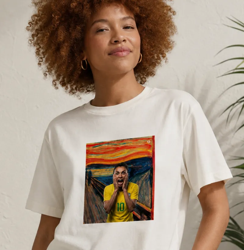 camiseta joga bonita — estampa o grito da rainha